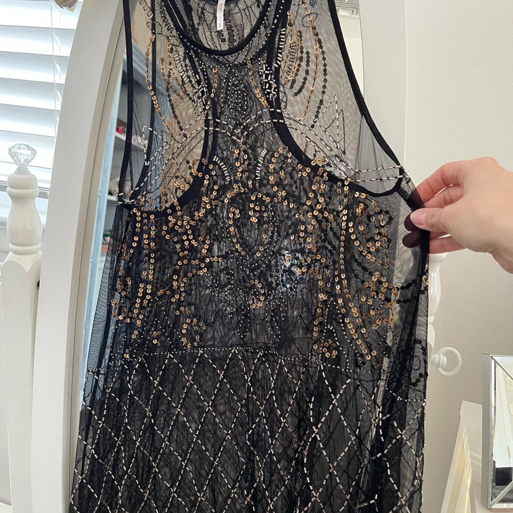Free people beaded dress overlay